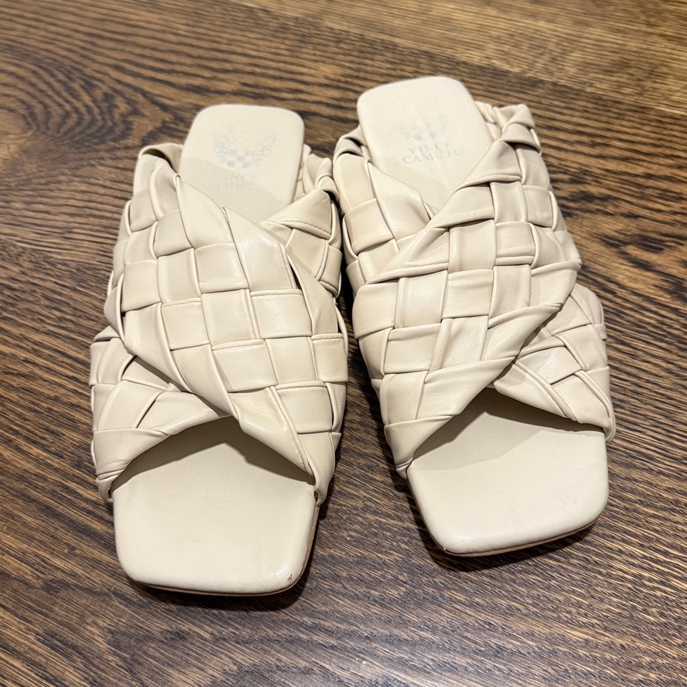 Vince Camuto Ivory Woven Sandals